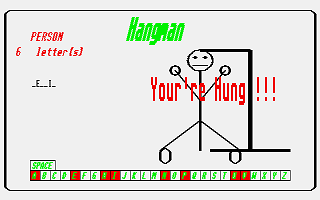 Hangman atari screenshot